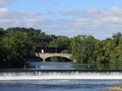 Lehigh River Falls Easton, PA view from Twin Rivers Tubing