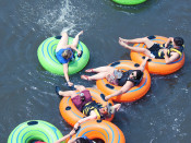 Group of Friends Tubing Lehigh and Delaware Twin Rivers